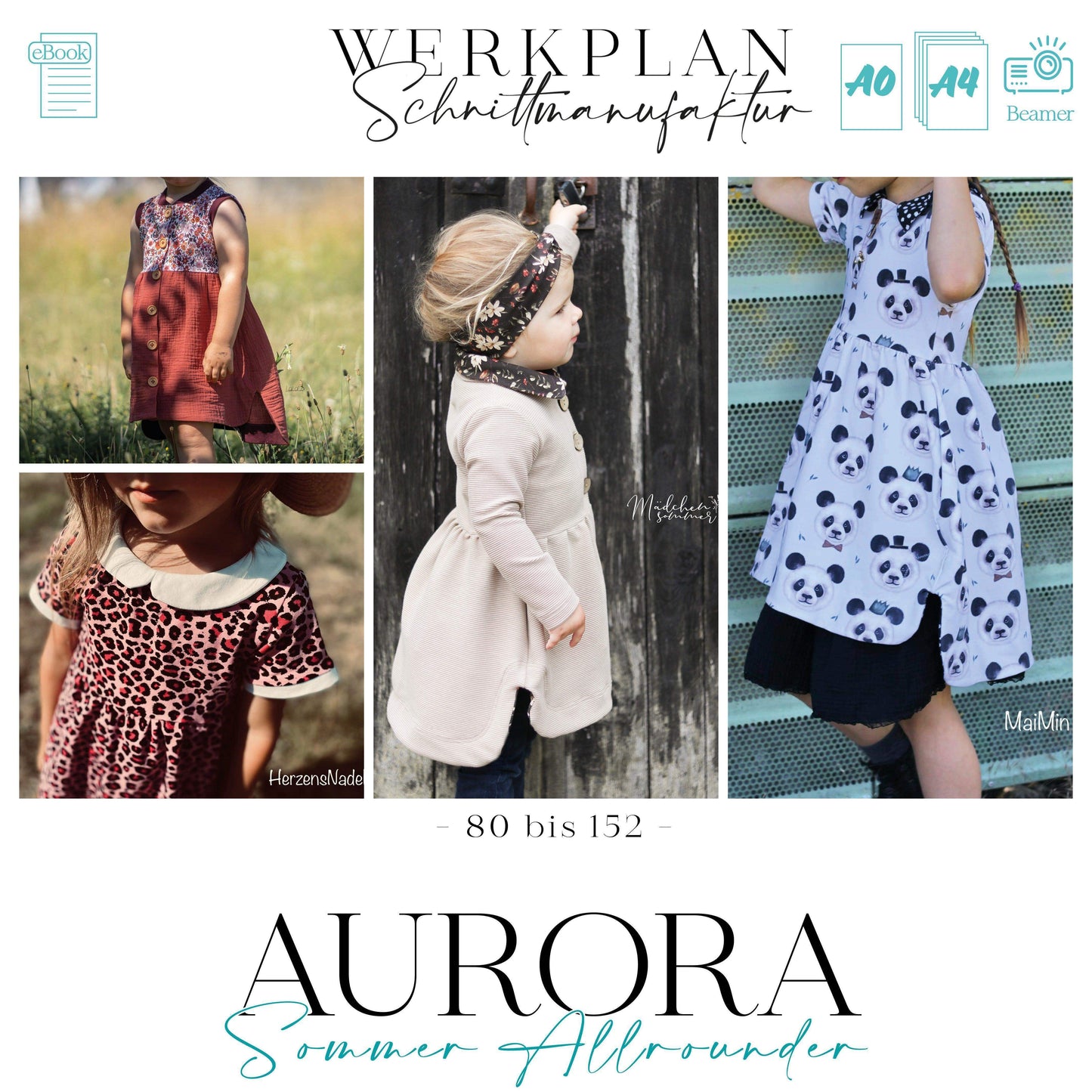AURORA SommerAllrounder | Tunika| Kleid | Cardigan | A0 & A4 | Beamer - Werkplan.Schnittmanufaktur