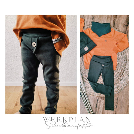 BEINWERK Leggings | in 3 Weiten | Größe 92 bis 164 | A0 & A4 | Beamer - Werkplan.Schnittmanufaktur