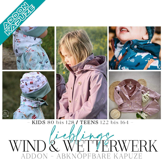 Wind & WetterWERK | ADDON Kapuze | A0 & A4 | Beamer - Werkplan.Schnittmanufaktur