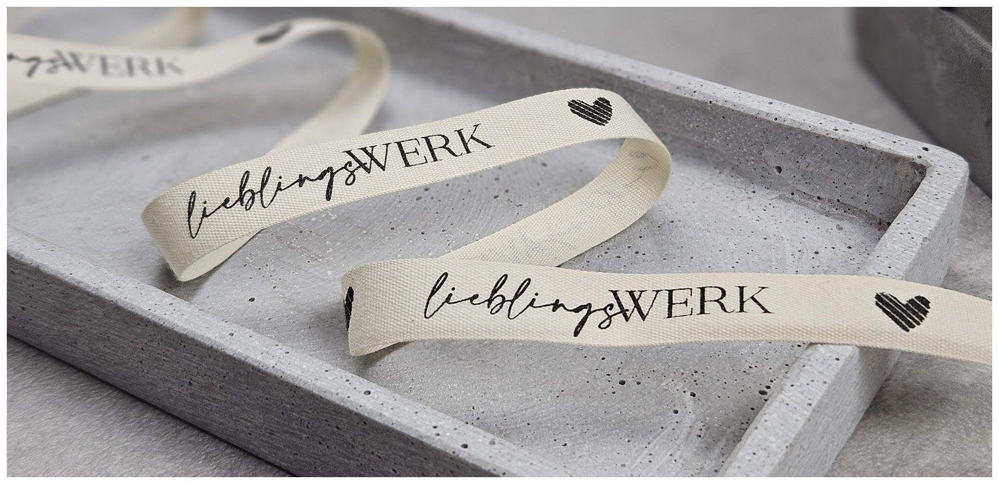 Webband Baumwolle LIEBLINGSWERK ♡ 13mm - Werkplan.Schnittmanufaktur