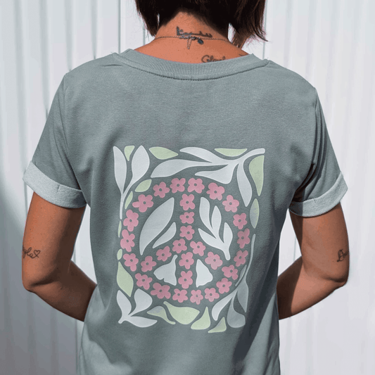 Boho Flowers Peace  #6 | Bügelbild 2-Teilig