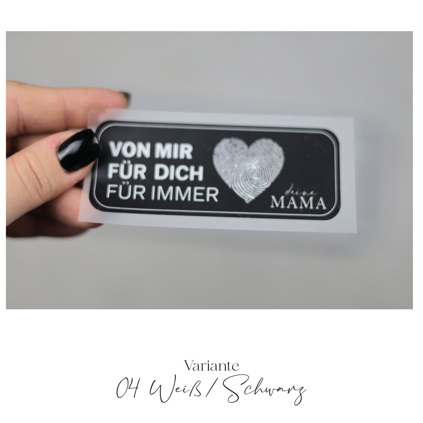 Label Fingerabdruck "Von mir, für dich, für immer | deine MAMA" | black & white
