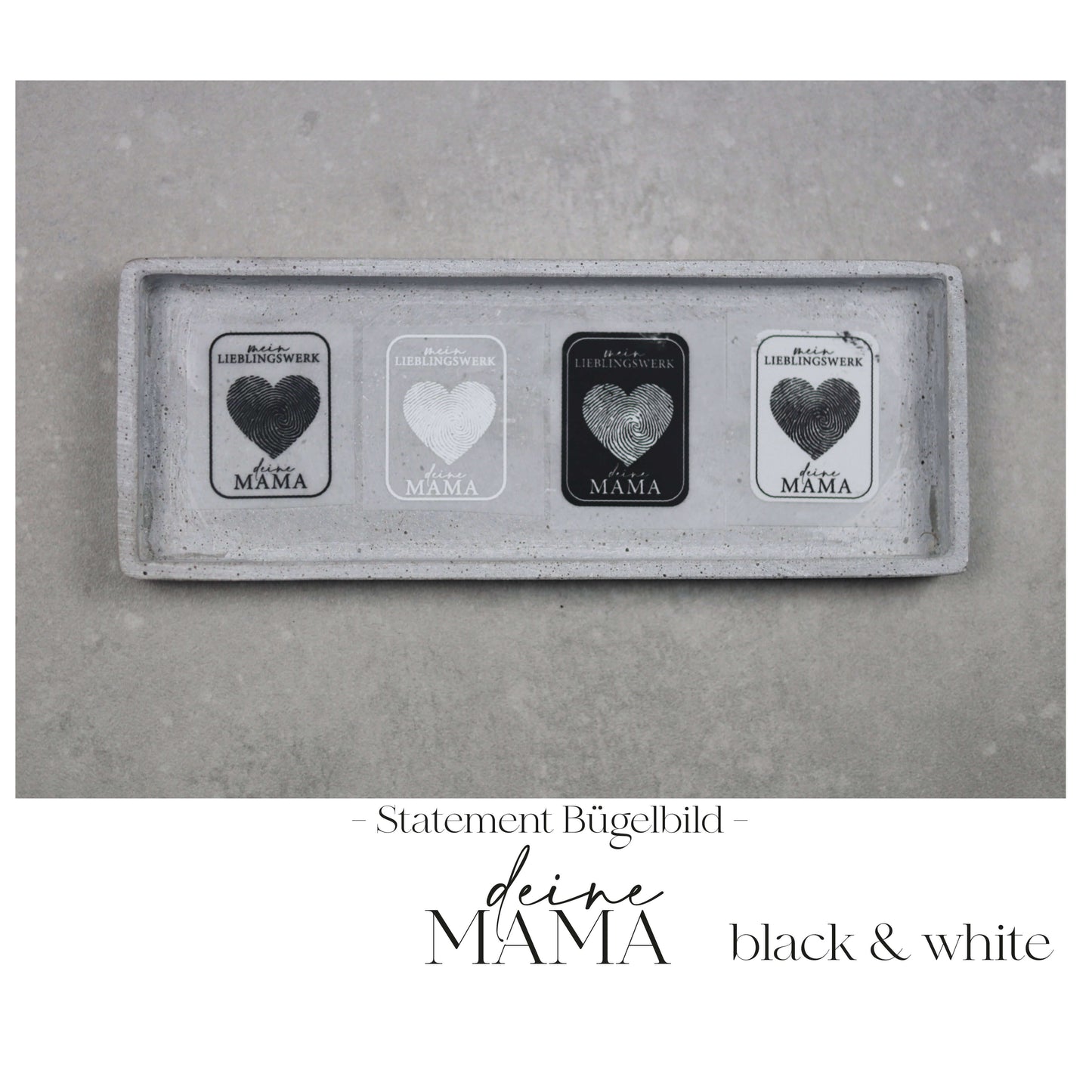 Label Fingerabdruck "mein Lieblingswerk | deine MAMA" | black & white