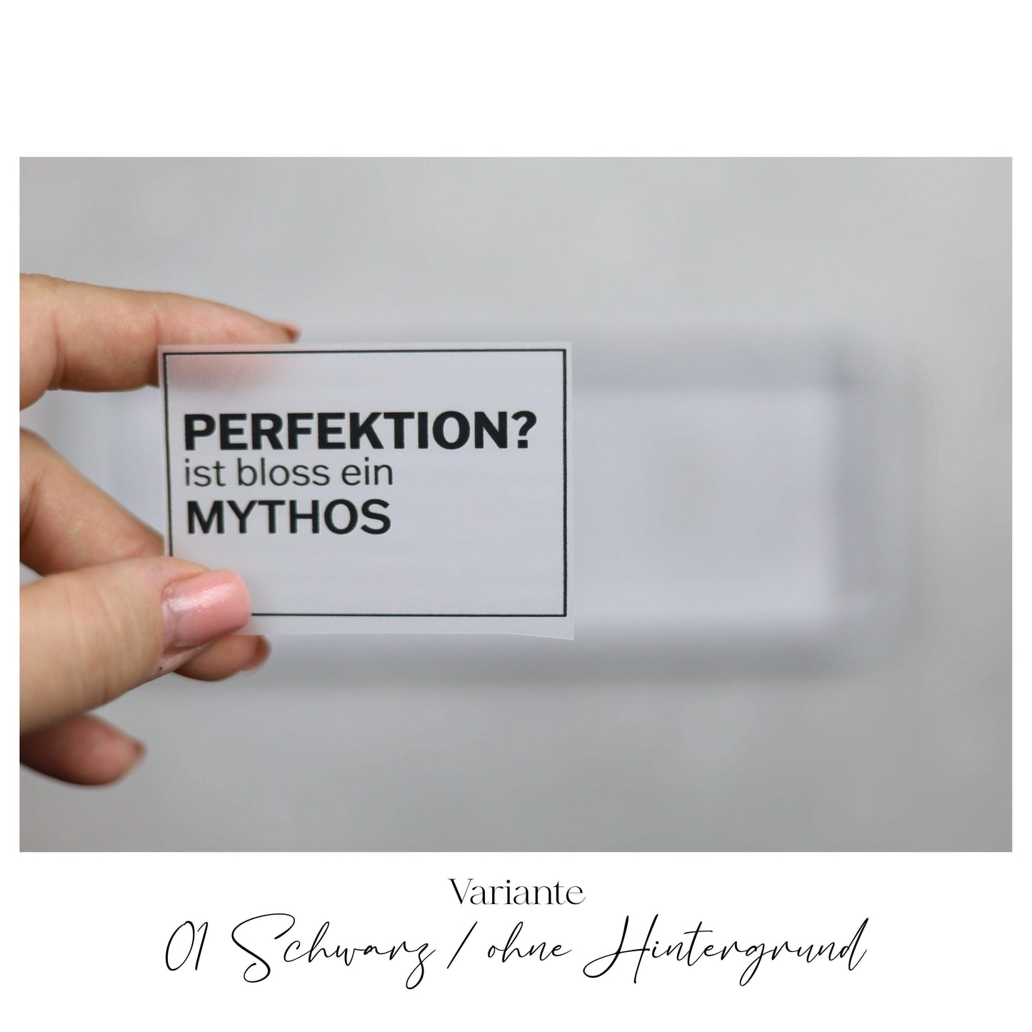 Bügelbild  "PERFEKTION? Ist bloss ein Mythos"