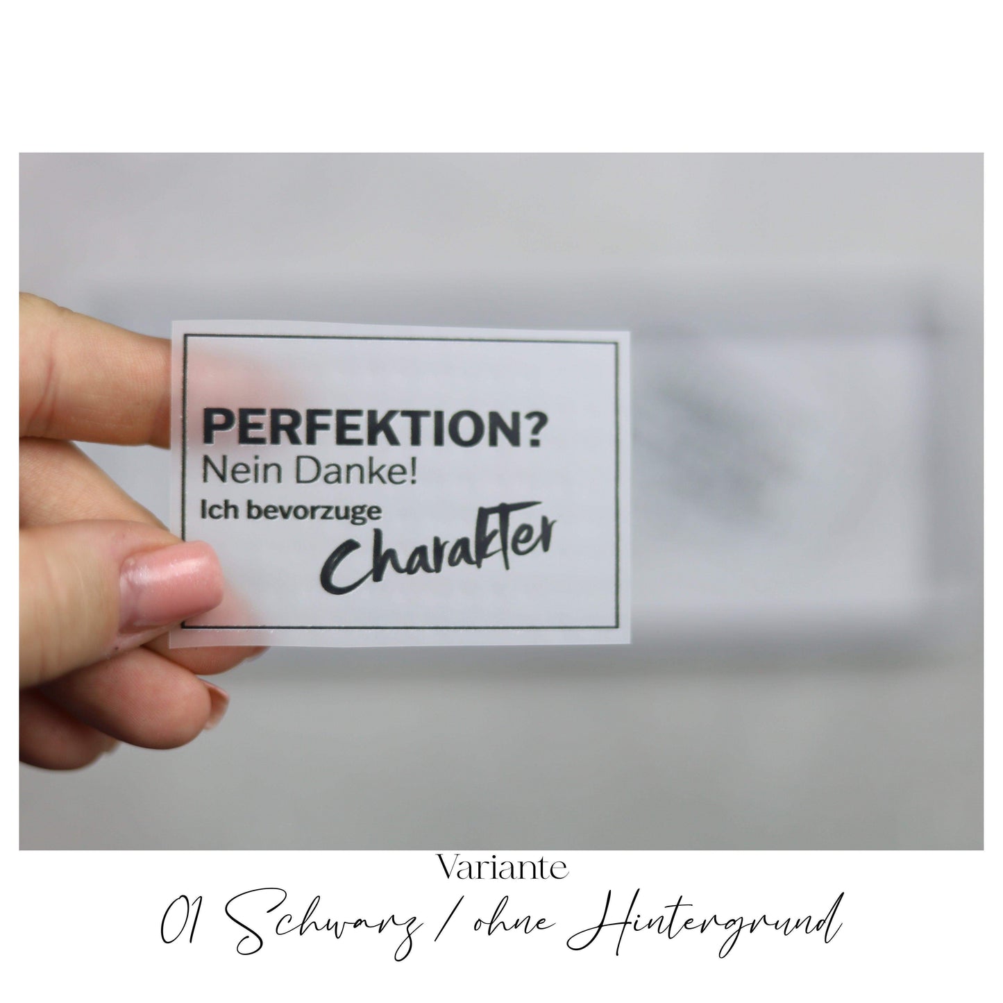 Bügelbild  "PERFEKTION? nein DANKE"