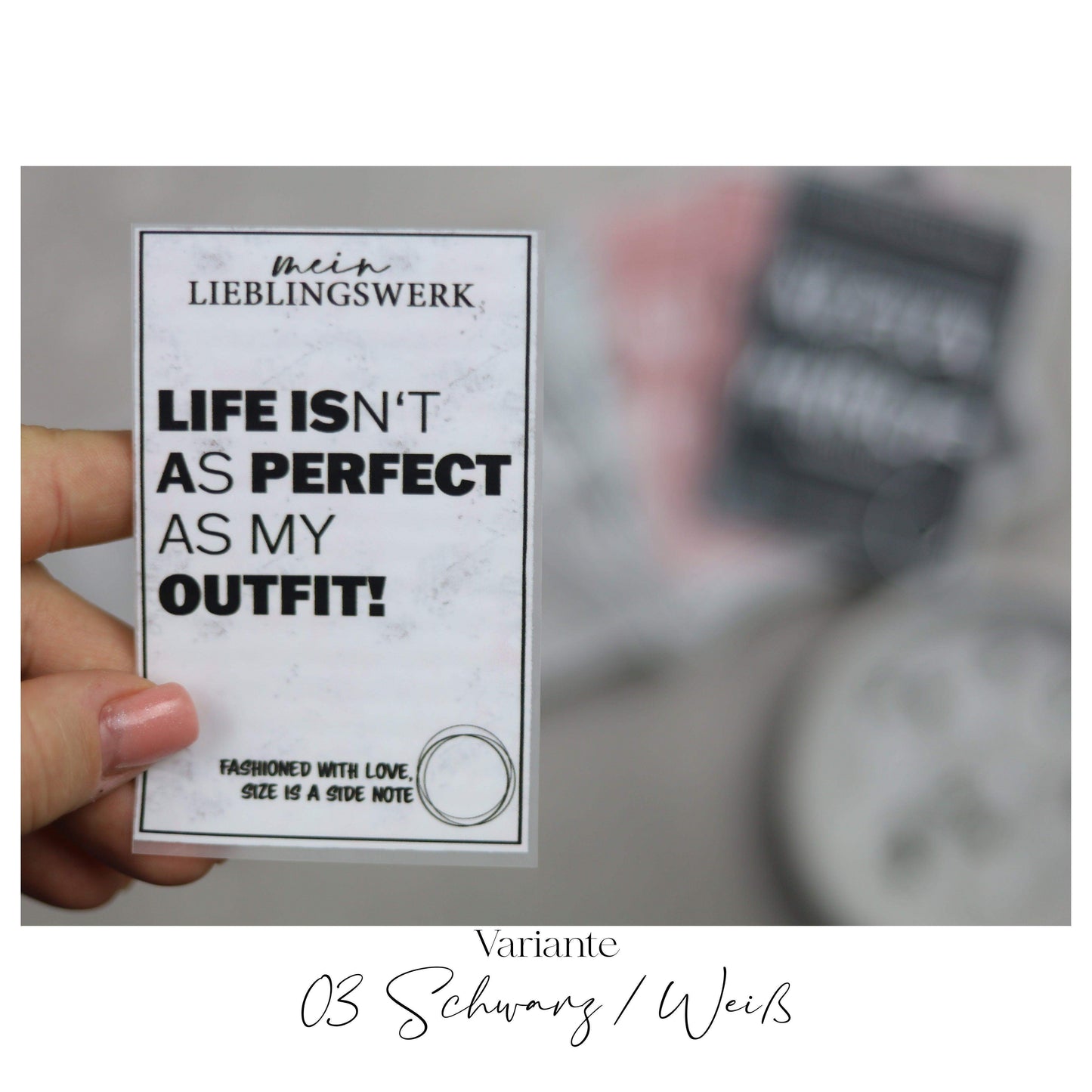 Jackenlabel  "Life is a perfect outfit"