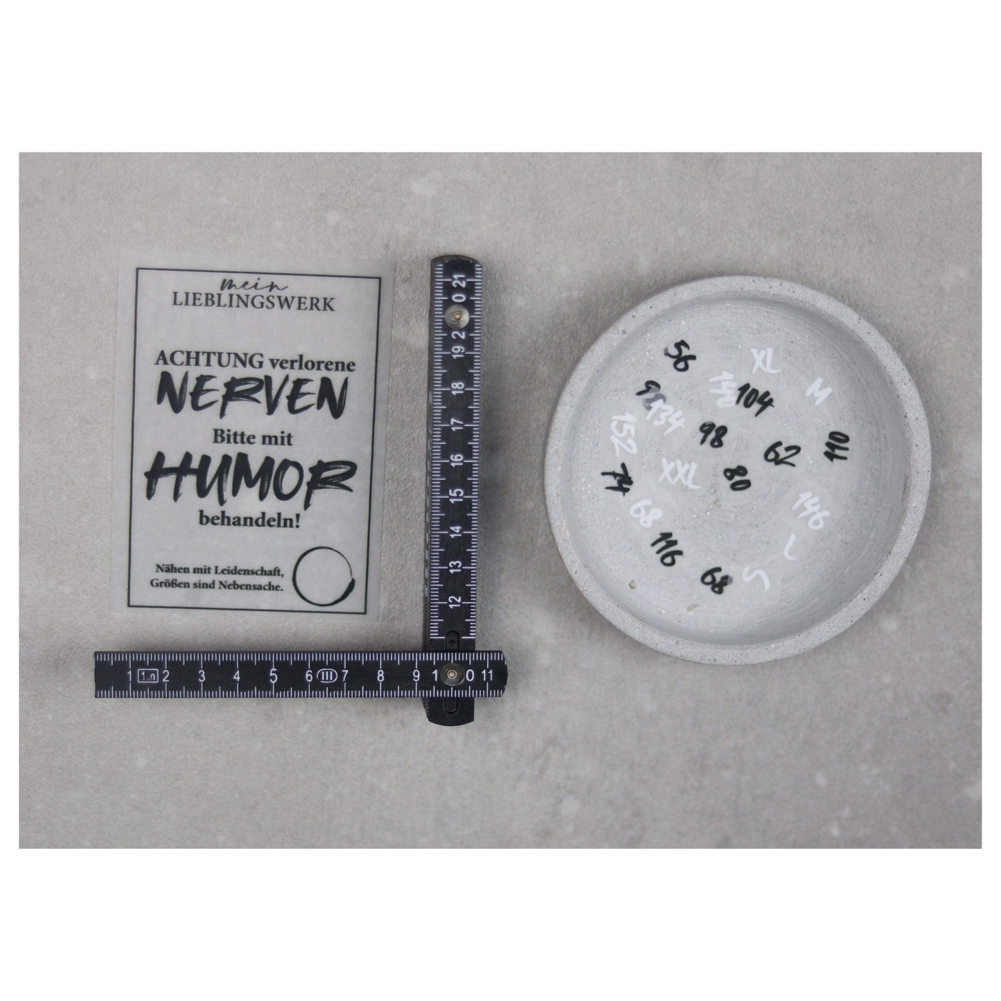 Jackenlabel  "Nerven mit Humor behandeln"