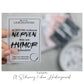 Jackenlabel  "Nerven mit Humor behandeln"