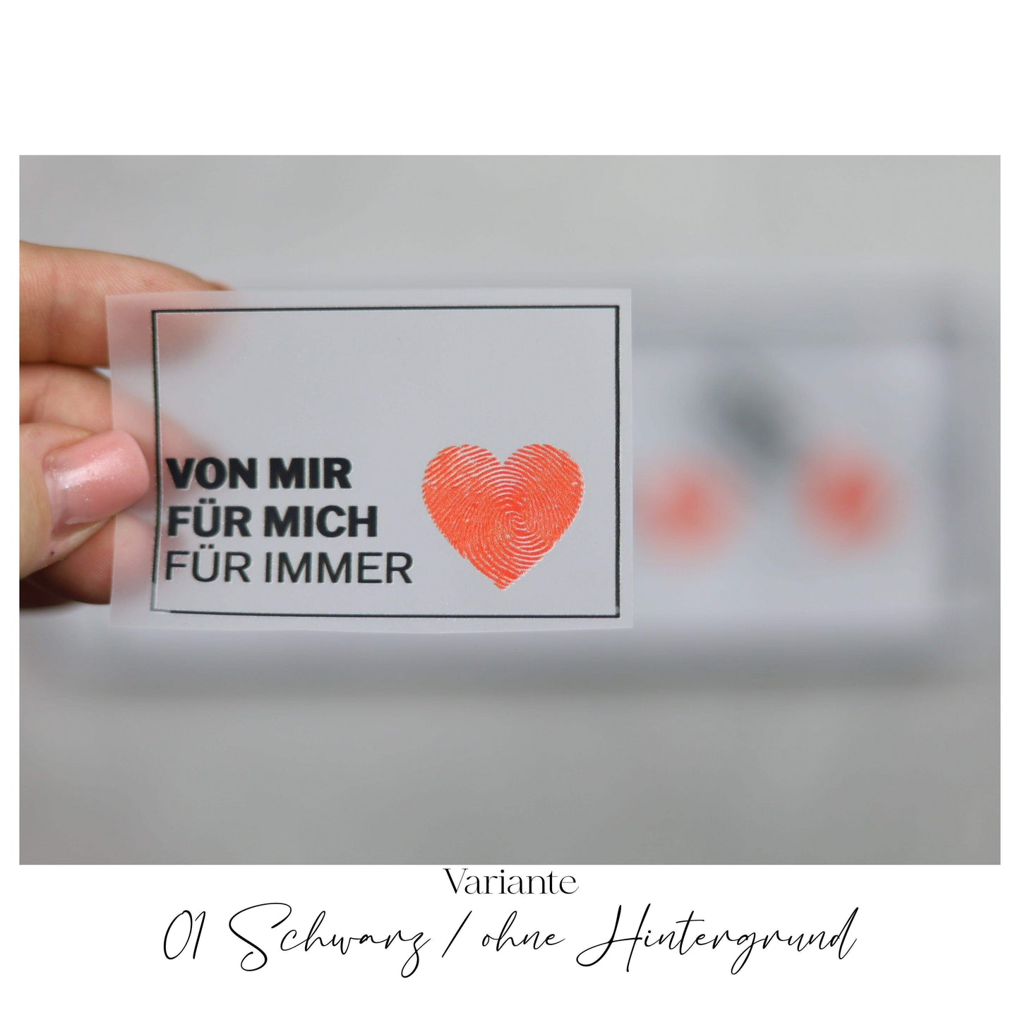 Bügelbild  "Von MIR FÜR MICH FÜR IMMER"
