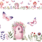 FAIRY GARDEN LITTLE  | XXL Bügelbild Bordüre | Blumen, Schmetterlinge & Feenfreunde