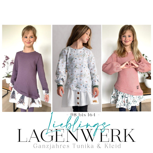 Lieblings LagenWERK | Größe 98 bis 164 | Tunika & Kleid | A0 & A4 | Beamer - Werkplan.Schnittmanufaktur