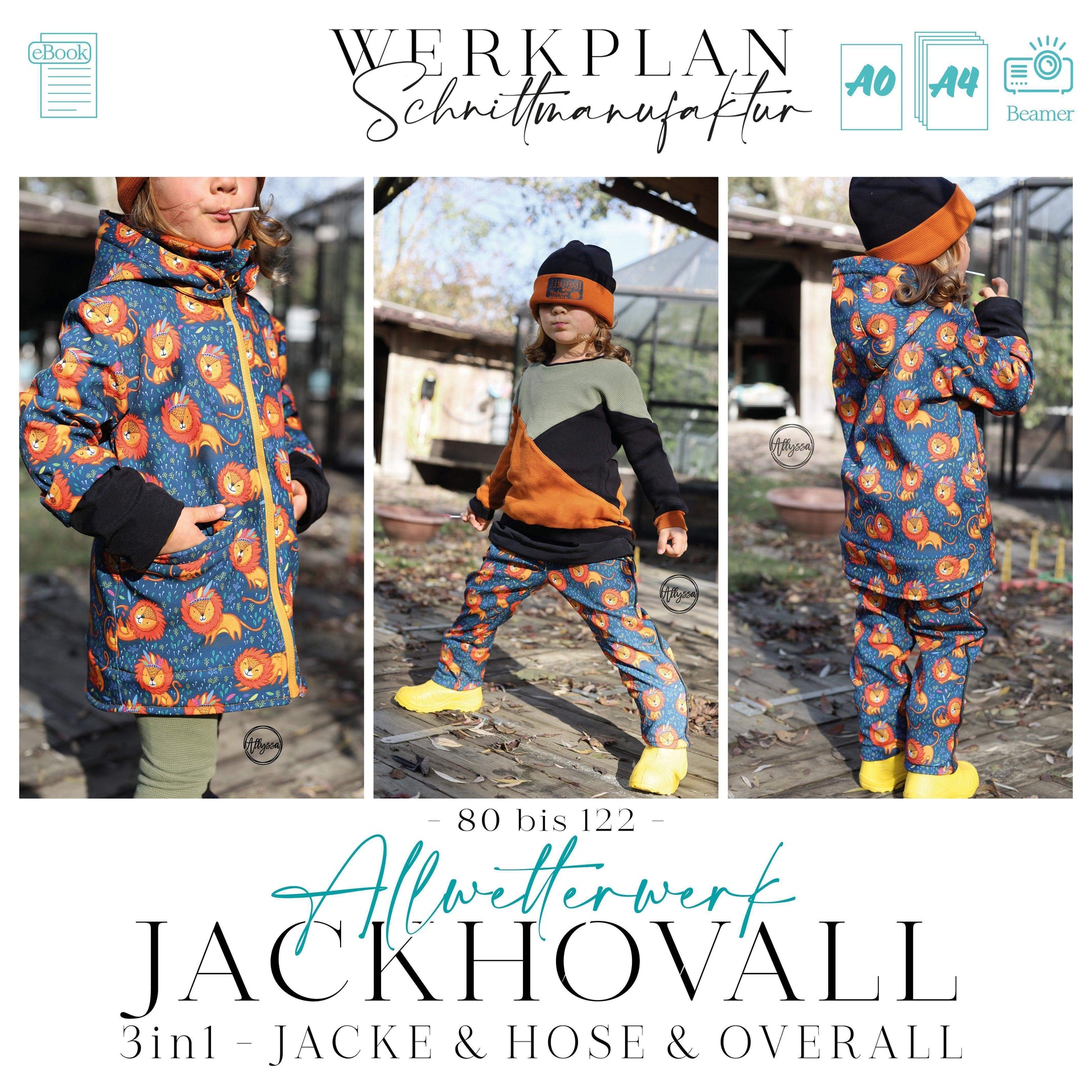 AllwetterWERK JACKHOVALL 3in1 | Jacke & Hose & Overall | A0 & A4 | Beamer - Alisa von WPS | Werkplan Schnittmanufaktur