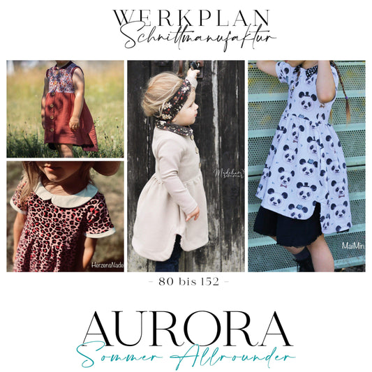 AURORA SommerAllrounder | Tunika| Kleid | Cardigan | A0 & A4 | Beamer - Werkplan.Schnittmanufaktur