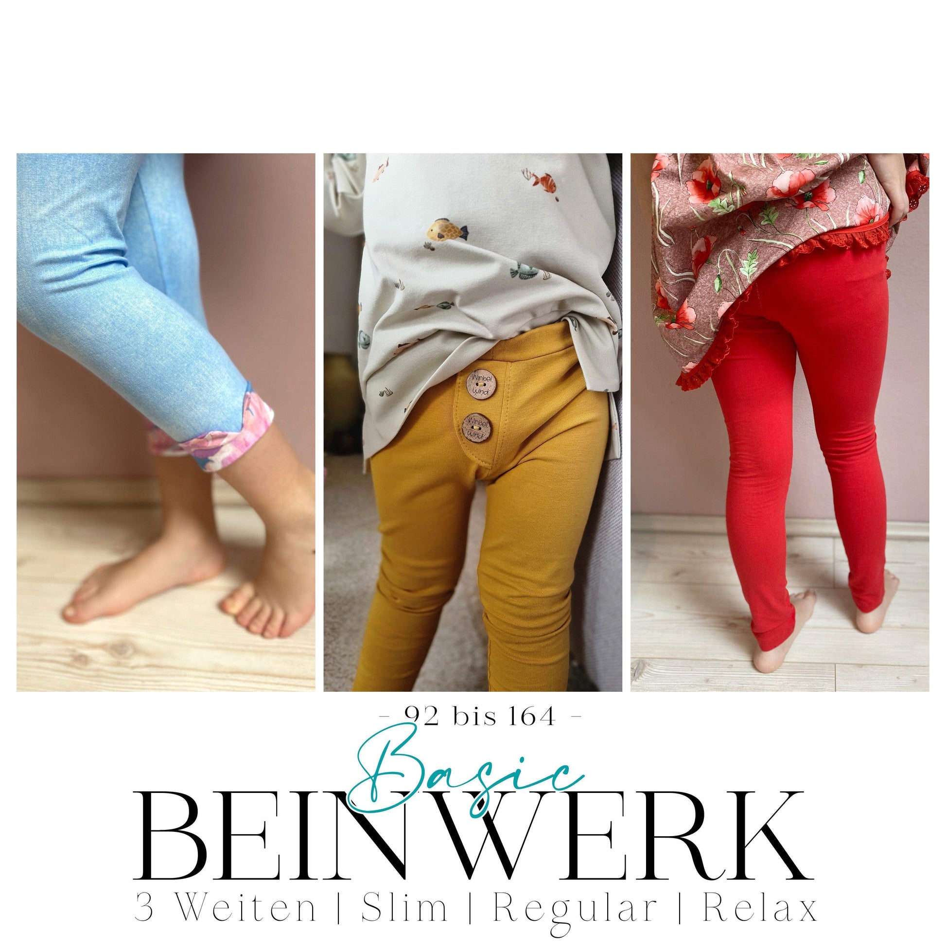 BEINWERK Leggings | in 3 Weiten | Größe 92 bis 164 | A0 & A4 | Beamer - Werkplan.Schnittmanufaktur