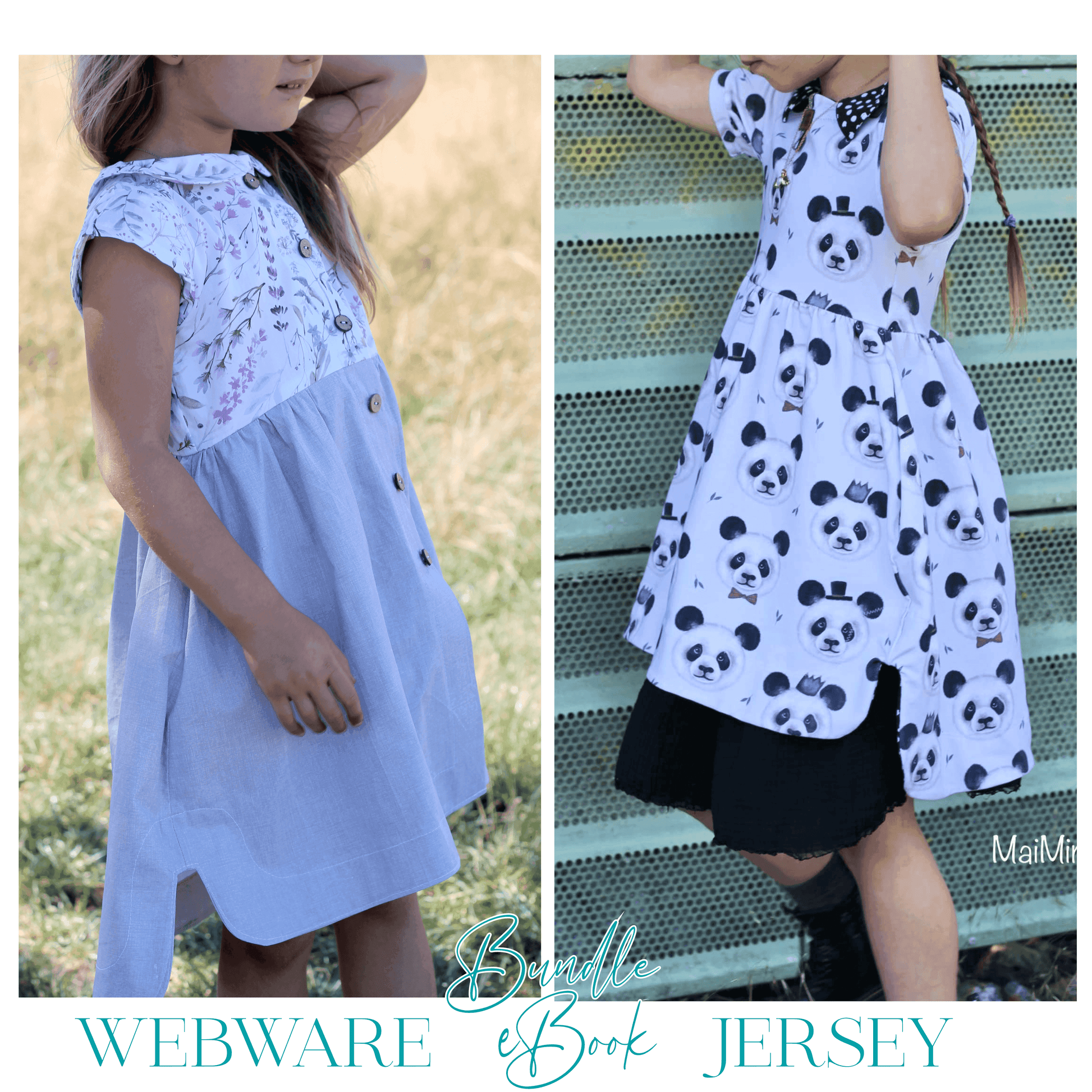 BUNDLE eBook - AURORA Webware & Jersey | Tunika | Kleid | Cardigan | A0 & A4 | Beamer - Werkplan.Schnittmanufaktur
